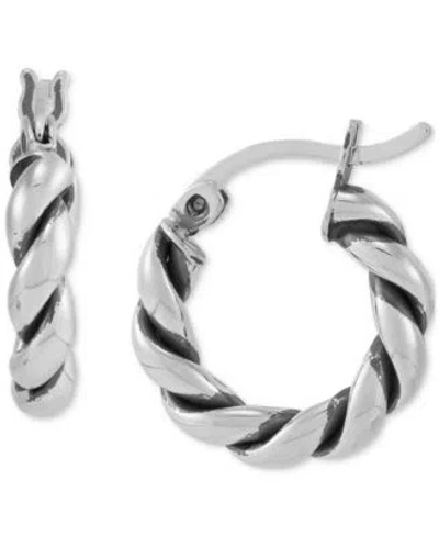 Giani Bernini Oxidized Twist Tube Hoop Earrings Collection In Sterling Silver Created For Macys