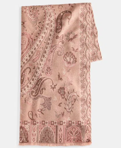 Giani Bernini Paisley Floral Jacquard Wrap Scarf, Macy's Exclusive In Brown