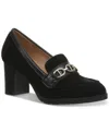 Giani Bernini Women's Patsiee Memory Foam Block Heel Loafer Pumps, Created For Macy's In Black Suede