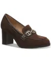 Giani Bernini Women's Patsiee Memory Foam Block Heel Loafer Pumps, Created For Macy's In Chocolate Suede