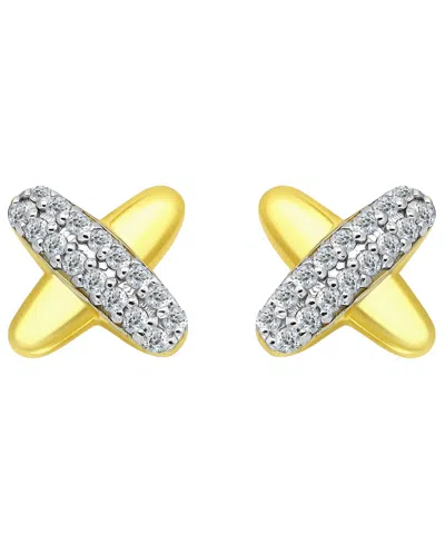 Giani Bernini Pave Cubic Zirconia (1/2 Ct. T.w.) X-shape Post Earrings, Macy's Exclusive In Gold