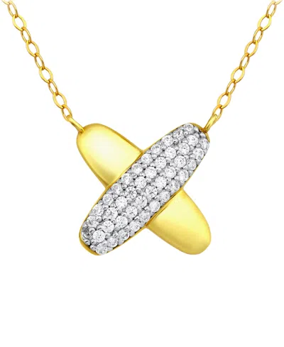 Giani Bernini Pave Cubic Zirconia (3/4 Ct. T.w.) X-frontal Pendant Necklace, Macy's Exclusive In Gold