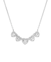 GIANI BERNINI PAVE CUBIC ZIRCONIA 5 HEART NECKLACE IN STERLING SILVER, CREATED FOR MACY'S