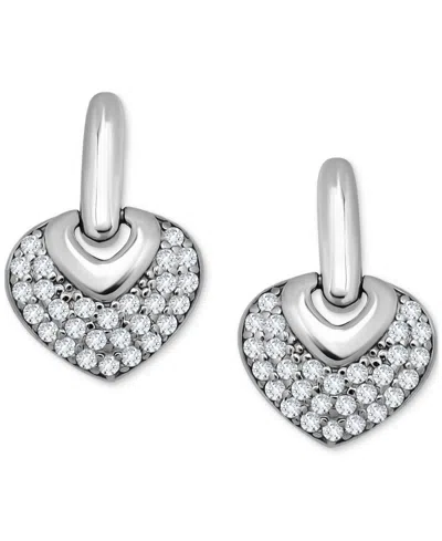 Giani Bernini Pave Cubic Zirconia Heart Door Knocker Earrings (3/4 Ct. T.w.) In 18k Gold Over Sterling Silver, Exc