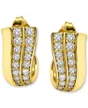 Giani Bernini Pave Cubic Zirconia J Hoop Earrings (7/8 Ct. T.w.) In 18k Gold Over Sterling Silver, Exclusively At In Silver