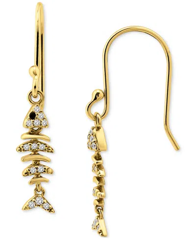 Giani Bernini Pave Fish Drop Earrings In 18k Gold-plated Sterling Silver (also In Sterling Silver), Exclusively At