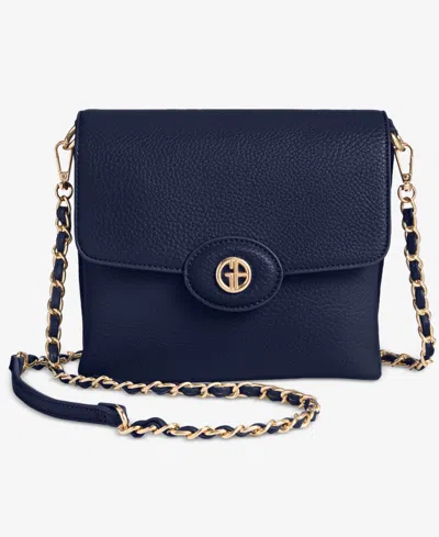 Giani Bernini Pebble East West Small Flap Crossbody, Exclusively At Macy's In Blue