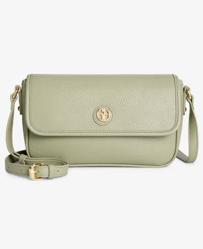 Giani Bernini Pebble East West Small Flap Crossbody, Exclusively At Macy's In Lemon Pepp