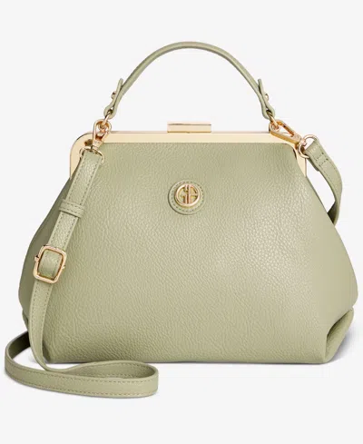 Giani Bernini Pebble Framed Clutch Crossbody Bag, Macy's Exclusive In Lemon Pepp