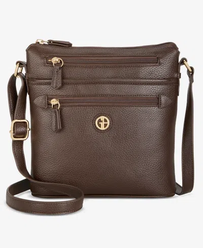 Giani Bernini Pebble North South Small Crossbody, Exclusively At Macy's In Brown