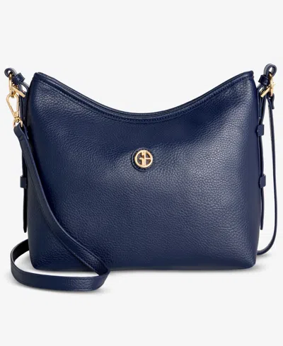 Giani Bernini Pebble Soft Medium Shoulder Bag, Exclusively At Macy's In Blue