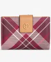 Giani Bernini Plaid Framed Indexer Wallet, Macy's Exclusive In Burgundy