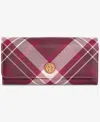 Giani Bernini Plaid Receipt Manager Wallet, Macy's Exclusive In Burgundy