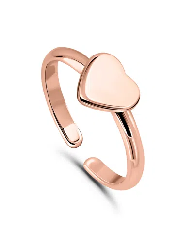 Giani Bernini Polish Heart Adjustable Toe Ring. 18kt Rose Gold Over Sterling Silver. Created For Macy's. In Pink