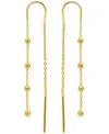 Giani Bernini Polished Ball Chain Threader Drop Earrings In 18k Gold-plated Sterling Silver, Created For Macy's (a In Gold Over Silver