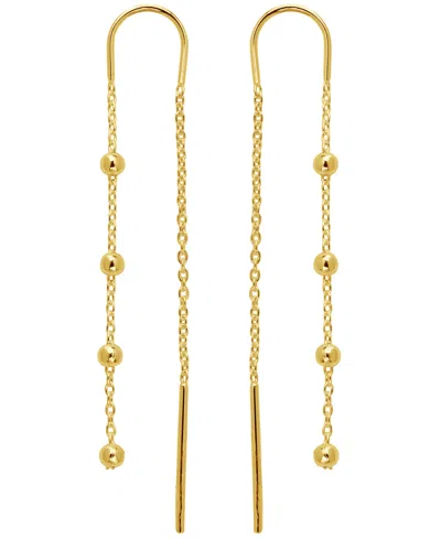 Giani Bernini Polished Ball Chain Threader Drop Earrings In 18k Gold-plated Sterling Silver, Created For Macy's (a In Gold Over Silver