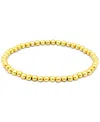 Giani Bernini Polished Beaded Stretch Bracelet (4mm) In 18k Gold Over Sterling Silver, Exclusively At Macy's In Gold Over Silver