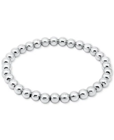 Giani Bernini Polished Beaded Stretch Bracelet (6mm) In 18k Gold Over Sterling Silver, Exclusively At Macy's