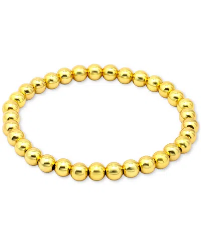 Giani Bernini Polished Beaded Stretch Bracelet (6mm) In 18k Gold Over Sterling Silver, Exclusively At Macy's In Gold Over Silver