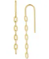 Giani Bernini Polished Chain Link Threader Earrings, Created By Macy's In Gold Over Silver