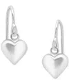 Giani Bernini Polished Heart Drop Earrings, Exclusively At Macy's In Silver