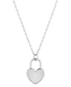 Giani Bernini Polished Heart Padlock Pendant Necklace, 16" + 2" Extender, Created For Macy's In Silver