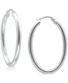 Giani Bernini Polished Oval Medium Hoop Earrings, 25mm, Created For Macy's In Metallic