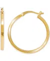 GIANI BERNINI POLISHED SQUARED TUBE SMALL HOOP EARRINGS IN 18K GOLD-PLATED STERLING SILVER, 7/8", CREATED FOR MACY