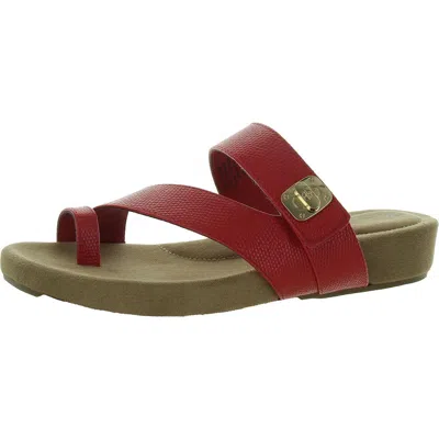 Giani Bernini Women's Rilleyy Memory Foam Footbed Flat Sandals, Created For Macy's In Red Lizard