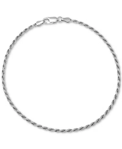 GIANI BERNINI GIANI BERNINI ROPE CHAIN ANKLE BRACELET (2MM) IN 18K GOLD-PLATED STERLING SILVER OR STERLING SILVER,