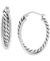 Giani Bernini Rope Twist Medium Hoop Earrings In Sterling Silver, 1-1/8", Exclusively At Macy's In Silver