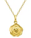 Giani Bernini Rose Pendant Necklace, 16" + 2" Extender In Sterling Silver Or 18k Gold Over Sterling Silver, Exclus In Gold Over Silver