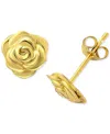 Giani Bernini Rose Stud Earrings In Sterling Silver Or 18k Gold-plated Sterling Silver, Exclusively At Macy's In Gold Over Silver