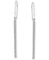 Giani Bernini Round Channel Set Cubic Zirconia Linear Fish Hook Drop Earrings In Silver