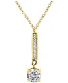 Giani Bernini Round Cubic Zirconia Bar Drop Pendant Necklace, 16" + 2" Extender, Macy's Exclusive In Gold