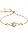 Giani Bernini Round Cubic Zirconia Infinity Link Bolo Bracelet (1-1/4 Ct. T.w.) In 18k Gold Over Sterling Silver, In Gold