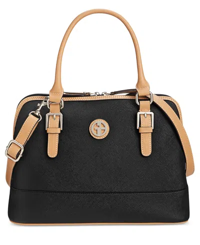Giani Bernini Saffiano Dome Satchel, Exclusively At Macy's In Black