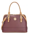 Giani Bernini Saffiano Dome Satchel, Created For Macy's In Wine,silver
