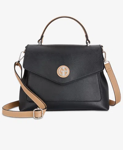 Giani Bernini Saffiano Top Handle Flap Small Top Handle Crossbody, Exclusively At Macy's In Black