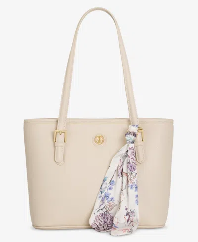 Giani Bernini Scarf Detail Tulip Tote Bag, Macy's Exclusive In Neutral