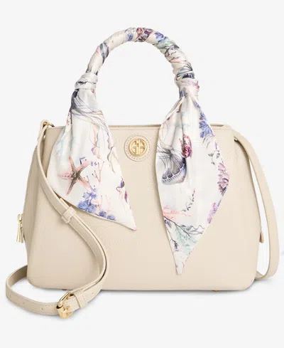 Giani Bernini Scarf Handle Satchel, Macy's Exclusive In Neutral