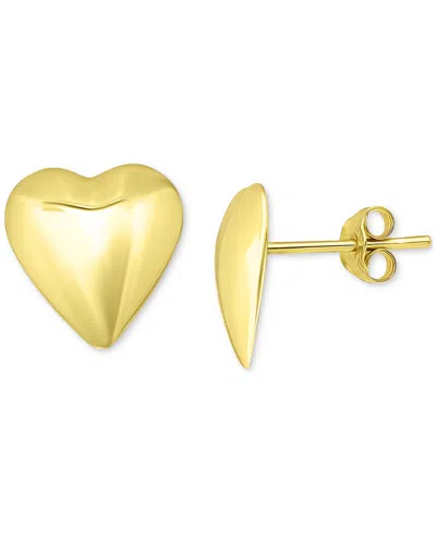 Giani Bernini Sculptural Heart Stud Earrings In Sterling Silver Or 18k Gold-plated Sterling Silver, Exclusively At In Gold Over Silver