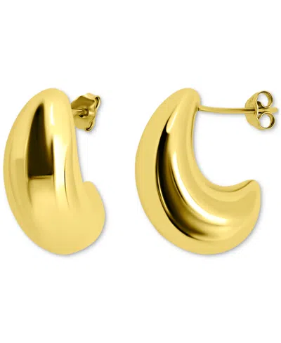 Giani Bernini Sculptural J-hoop Earrings In 18k Gold-plated Sterling Silver (also In Sterling Silver), Exclusively In Gold Over Silver