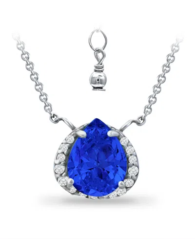 Giani Bernini Simulated Blue Sapphire And Cubic Zirconia Accent Necklace In Multi