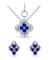 Giani Bernini Simulated Blue Sapphire And Cubic Zirconia Clover Pendant And Earring Set, 3 Piece