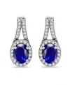 Giani Bernini Simulated Blue Sapphire And Cubic Zirconia Halo Earrings