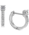 Giani Bernini Small Cubic Zirconia Huggie Hoop Earrings In Sterling Silver, 0.5", Created For Macy's In Sterling Silver