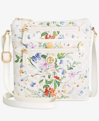 Giani Bernini Small Floral North South Crossbody, Exclusively At Macy's In White
