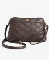 Giani Bernini Small Quilted Crossbody Wristlet, Macy's Exclusive In Brown