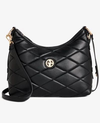 Giani Bernini Small Quilted Soft Shoulder Crossbody, Exclusively At Macy's In Black